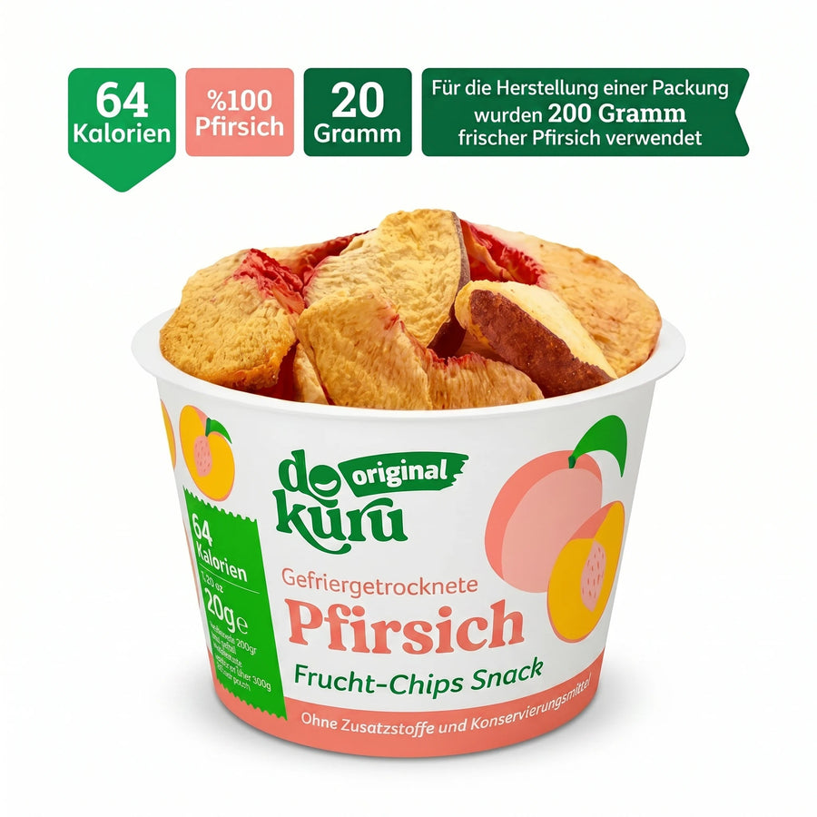 Dokuru Original Pfirsich Gefriergetrocknete Fruchtchips - dokurude