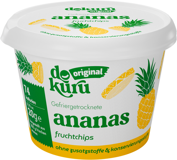Dokuru Original Ananas Gefriergetrocknete Fruchtchips