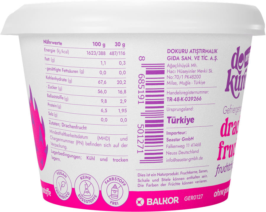 Dokuru Original Drachenfrucht Gefriergetrocknete Fruchtchips - dokurude